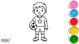 How to draw Boy Playing Football | Easy drawing of Soccer Player | Boy drawing | Pencil sketch |
