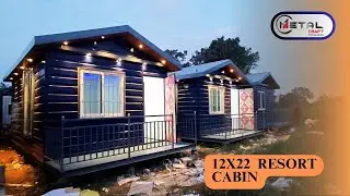 12x22 Resort Cabin with Toilet | Luxury Portable Stay Cabin | Metal Craft Portable Cabin