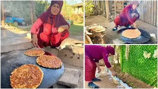 ANNEM KÖY EVİNE YENİ ÇİÇEKLİK YAPTI 😍 SACDA SABAH KAHVALTISI \ KÖYDE KIŞ AYI VLOG