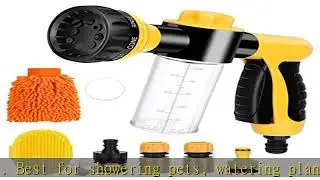Pup Jet Dog Wash, 7 Pieces Pet Bathing Tool Set Include Hose Nozzle Foam Sprayer with Connectors, D