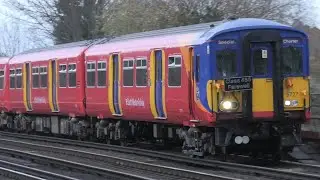 Прощальный тур поезда SWR Class 455 (номера 455727 и 455871) проходит через Рейнс-Парк в направле...