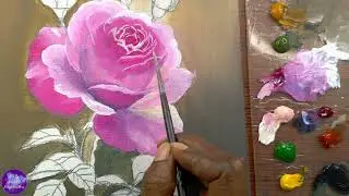 How to Paint a Beautiful Rose | Easy Acrylic Painting Tutorial for Beginners