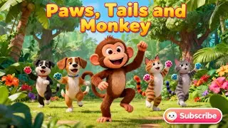 Paws, Tails and Monkey | Fun Jungle Dance Song for Kids | Animal Adventure Music Video #kidsrhymes