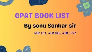 Gpat book list 📚|| niper book list || Sonu Sonkar sir || gpat topper 😍