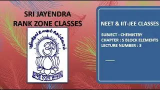 NEET & IIT-JEE | CHEMISTRY | S BLOCK ELEMENTS | LECTURE 3