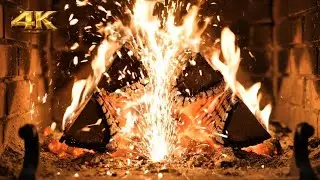 🔥 Cozy Fireplace 4K (4 HOURS) | Ultra HD Fire Crackling Sounds | Relax &bull; Sleep &bull; Study