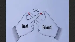 Best friends drawing / BFF Drawing Easy step by step / Friendship day drawing/Pencil drawing