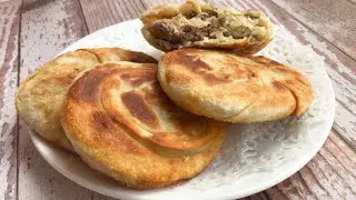 Beef Stuffed Crispy Flatbread with Leek Recipe