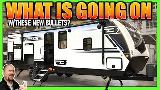 NEW LAYOUT with Amazing Prep Space & Open Living! 2025 Bullet 270RKS Couple's Camping Travel Trailer