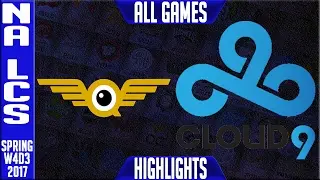 FlyQuest vs Cloud 9 Highlights All Games - NA LCS W4D3 Spring 2017 - FLY vs C9 All Games