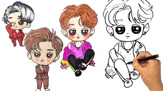 TUTORIAL Drawing Chibi BTS member | Gold Artist