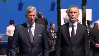 King of Belgium Arrival for Meeting of Heads of State at NATO Headquarters