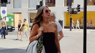 Summer holiday. Street fashion. London in August.
