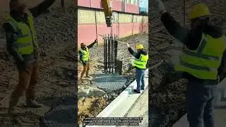 Genius Team Lift! Excavator Drops Anchor Bolts Perfectly Into Place