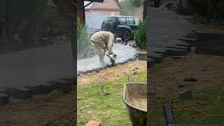 Perfect Circular Cut in Paving Stones 😮 | No Curbs Walkway  #construction #diy #satisfying #works