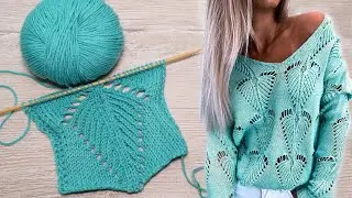 Узор «Листик» спицами | «Leaf» knitting pattern