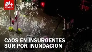Calles de Insurgentes se inundan como ríos: Peatones cruzan con alto riesgo - Las Noticias