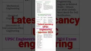 UPSC engineering services 2024 vacancy#upscexam#upscpreparation#upscprelims#engineeringservicesexam