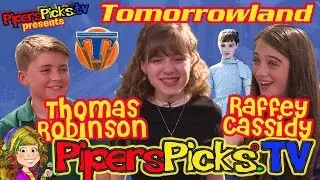 RAFFEY CASSIDY & THOMAS ROBINSON Talk Cute Co-Stars & Tomorrowland Pins & Blu-Ray in Disneyland