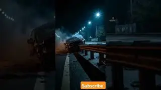 car is crash on flyover. #music #beats #remix #ai #automobile #edit #crash #comedy #song