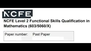 Functional Skills Maths L2 P001460 NCFE
