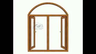 Arch window- Golden Oak
