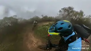 Cold, foggy, windy and muddy descent feom atop of Skyline.