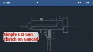 GnaCad | Uzi Gun sketch on GnaCad.