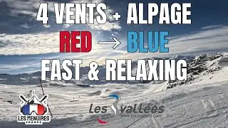 Skiing red piste '4 Vents' and 'Alpage' in Les Menuires, Les 3 Vall&eacute;es, GoPro 4k, 2026