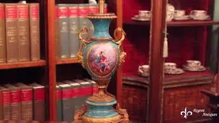 Antique Bleu Celeste Sevres Porcelain Ormolu Table Lamp