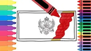 How to Draw Montenegro Flag - Drawing the Montenegrin Flag - Art Colors for Kids | Tanimated Toys