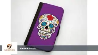 Purple Day Of The Dead Sugar Skull Samsung Galaxy S4 Leather Wallet Case By Little Brick Press |