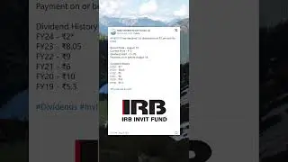 IRB InvIT Fund has declared 1st interim dividend. (4 August 2023)