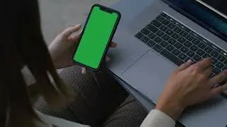 Phone to Laptop Green Screen | Mobile Computer Chroma Key Display for Video Editing | Stock Footage