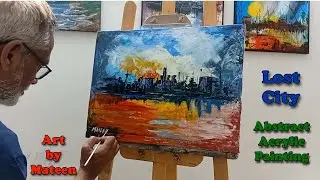 Lost city | easy techniques | beginner art tips | abstract painting | step by step