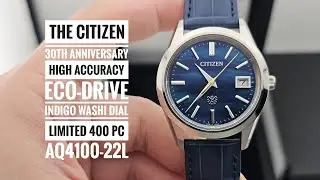 The Citizen High Accuracy Eco-Drive Indigo Washi Dial 30th Anniversary Limited 400 Pc AQ4100-22L