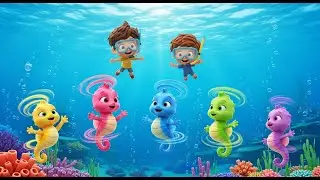 F&uuml;nf kleine Seepferdchen drehen sich im Kreis | Unterwasserwelt & Kinderlieder