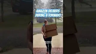 Amazon delivers during a tornado #funny #tornado #amazon #storm #brave #crazy #insane