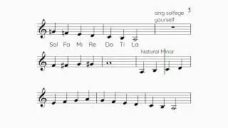 Sing Solfege A minor Scale in the Treble Clef