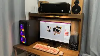 DIY Desk setup upgrade | Overhead Shelf for Printer (Plywood + PVC Sticker)