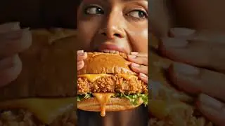 Enjoying a Crispy Chicken Burger 🍔✨#FoodASMR #EatingASMR #BurgerBite #FoodShorts #AestheticEating