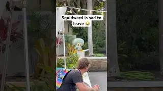 Squidward is sad to leave 😭 #shorts #spongebob #squidward #themepark
