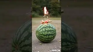Bullet Bomb On Watermelon in Slow Motion #watermelon #explosion #shorts