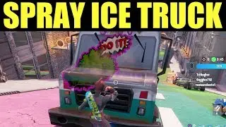 Spray an Ice cream truck Fortnite  Location - Downtown Drop Challenges