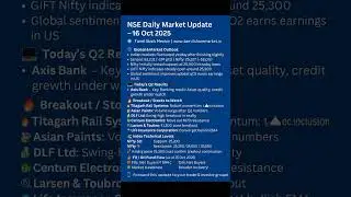 📊 NSE Daily Market Update &ndash; 16 Oct 2025 | Wipro Q2 Results, Breakout Stocks & FII-DII Data.