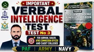 Tricks how to solve verbal intelligence test 3 super excellent | Airman| sailor| AFNS |PMA in forces
