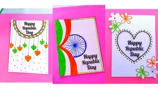 3 Easy white paper republic day card | republic day card making | greeting card | republic day card