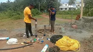 How To Fitting Submersible Borewell Motor | Step By Step 650 Foot Deep Borewell Motor Pump Fitting