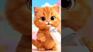 Masoom Billi + Milk = Dil Melt#cat #funny #comedy #viral #trending #animals #cartoon #shorts