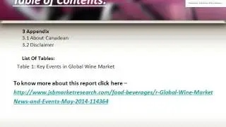 JSB Market Research : Global Wine Market: News and Events May 2014